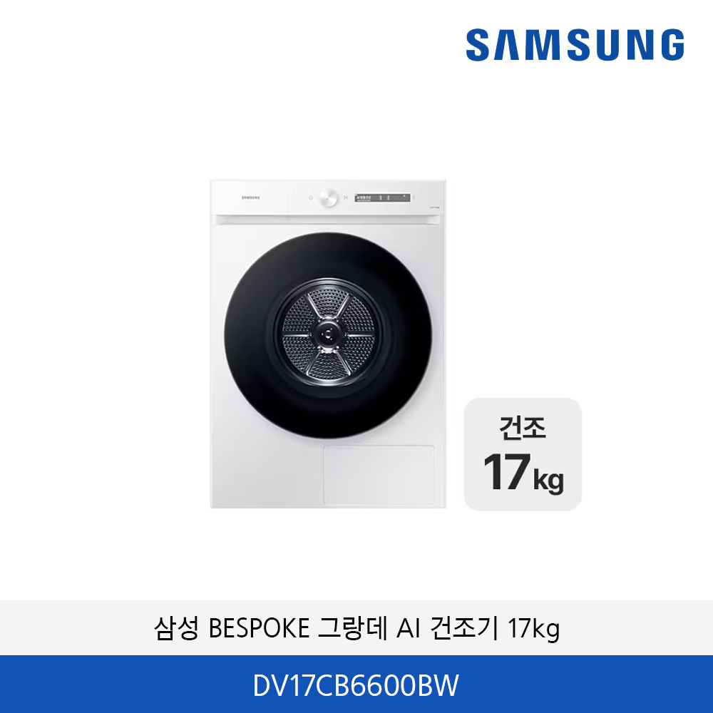 삼성 BESPOKE 그랑데 건조기 AI 17kg DV17CB6600BV