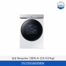 삼성 Bespoke 그랑데 AI 건조기 (21kg) DV21DG8600BW